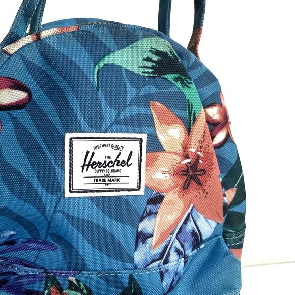 Herschel Supply Co Tropical Floral Mini Backpack NWOT Nylon Vacation Travel Bag main image 8